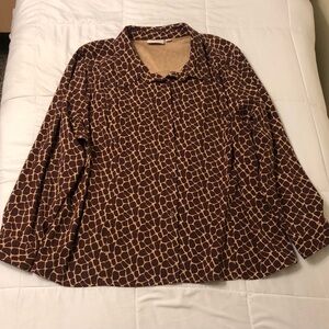 Giraffe print Women's Top, cut layer look